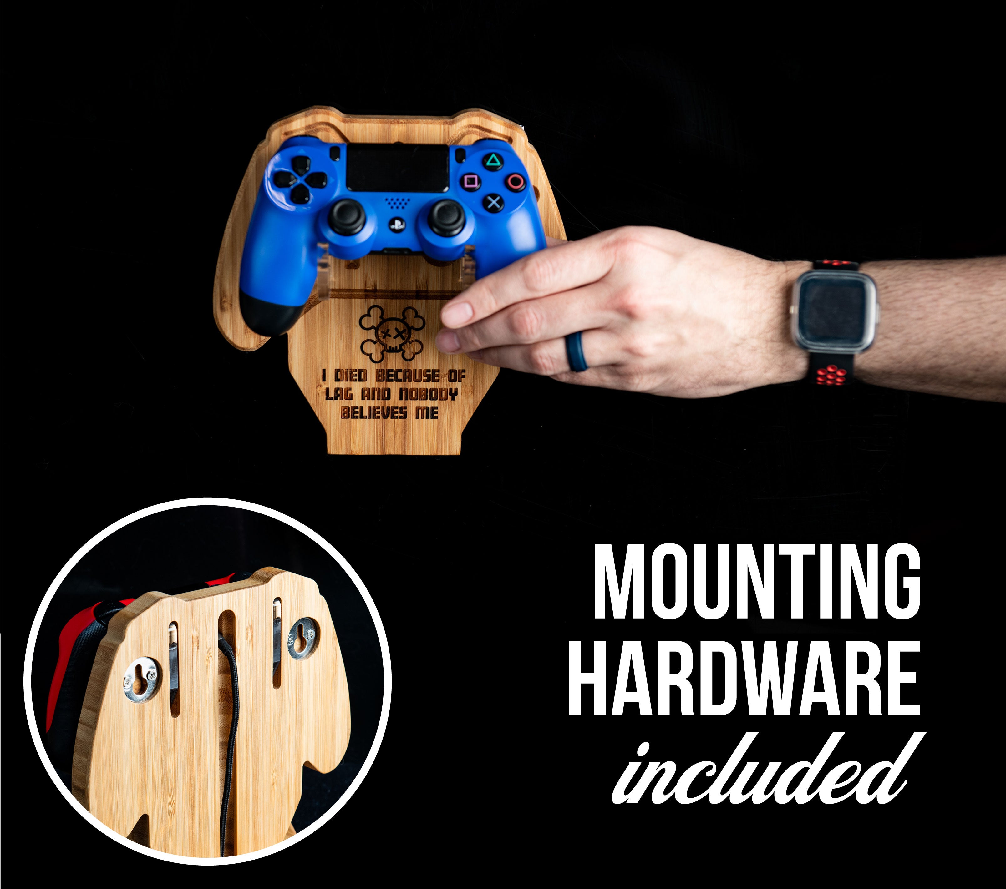 Personalized Controller Shaped Wall Mount for Gaming and Gamers