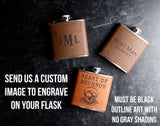 Personalized Flask Set With Shot Glasses, Bottle Opener, and Funnel - Vegan Leather