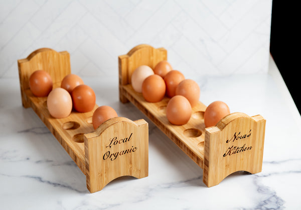 Personalized Egg Bed Tray - Stackable Shelf Display Holder for Kitchen