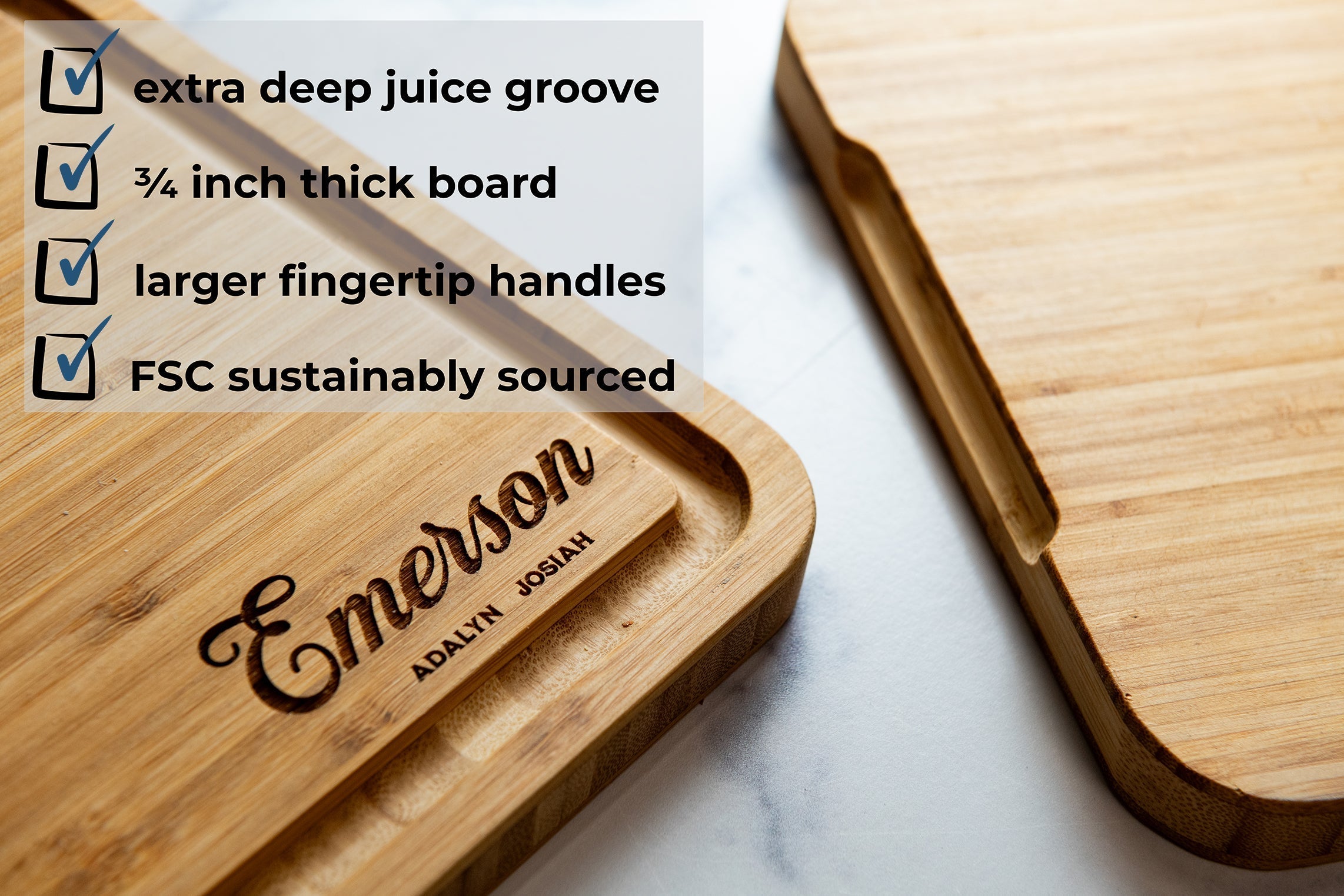 Personalized Wood Cutting Board With Juice Groove