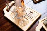 Funny Custom Engraved Charcuterie Board & Wine Tray - 45 Phrase Options