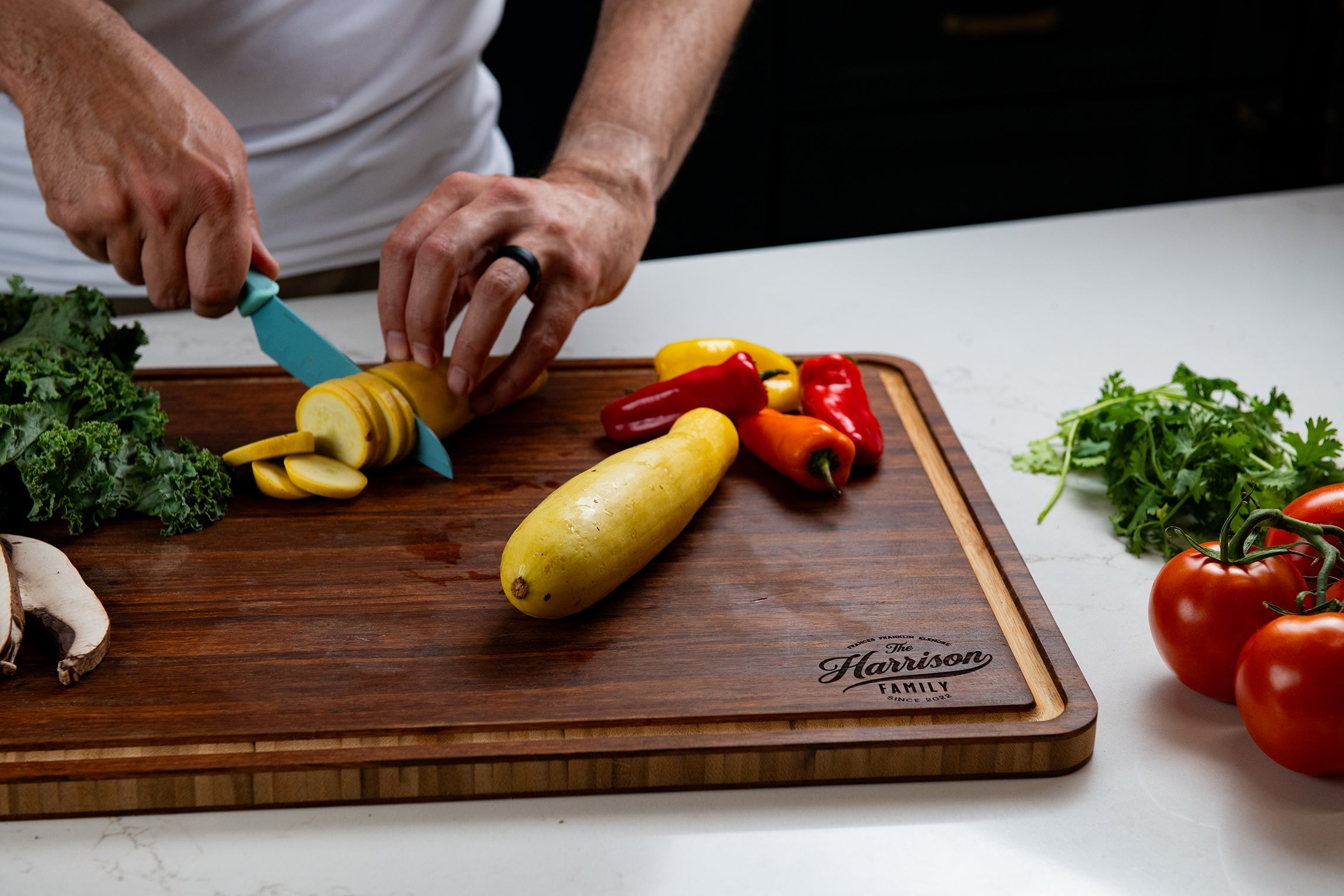 Personalized Wood Cutting Board With Juice Groove