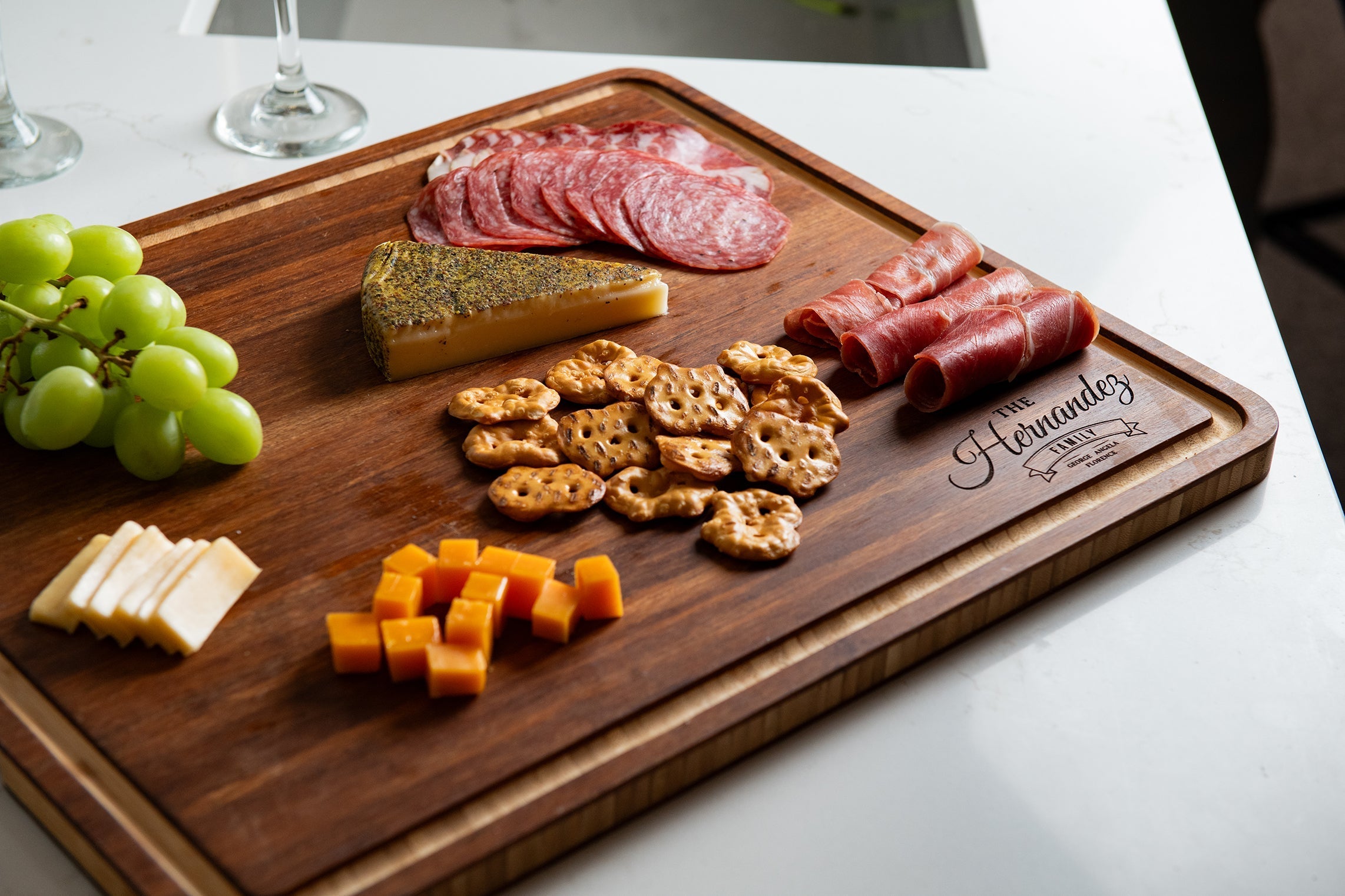 Personalized Wood Cutting Board With Juice Groove