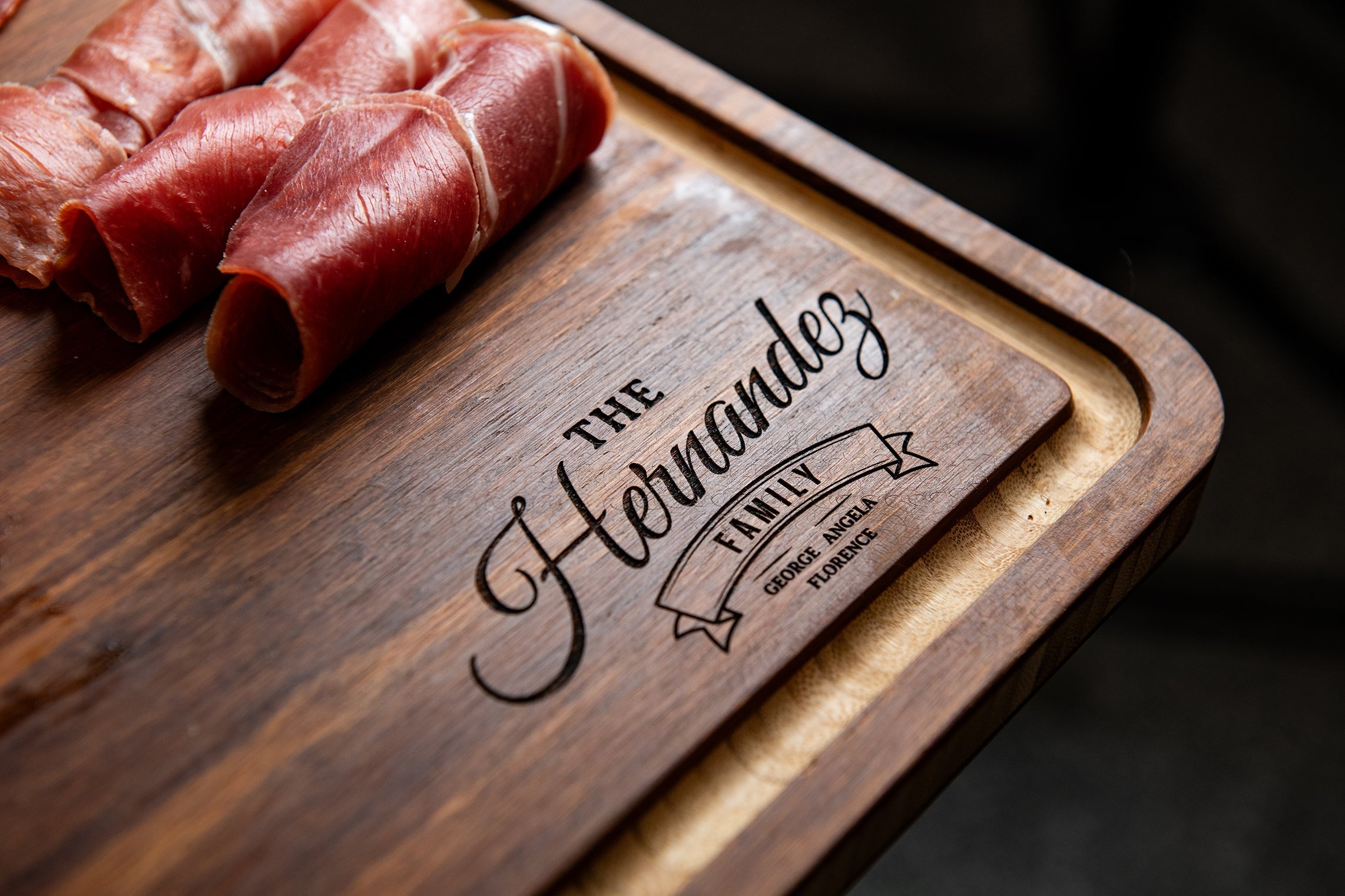 Personalized Wood Cutting Board With Juice Groove