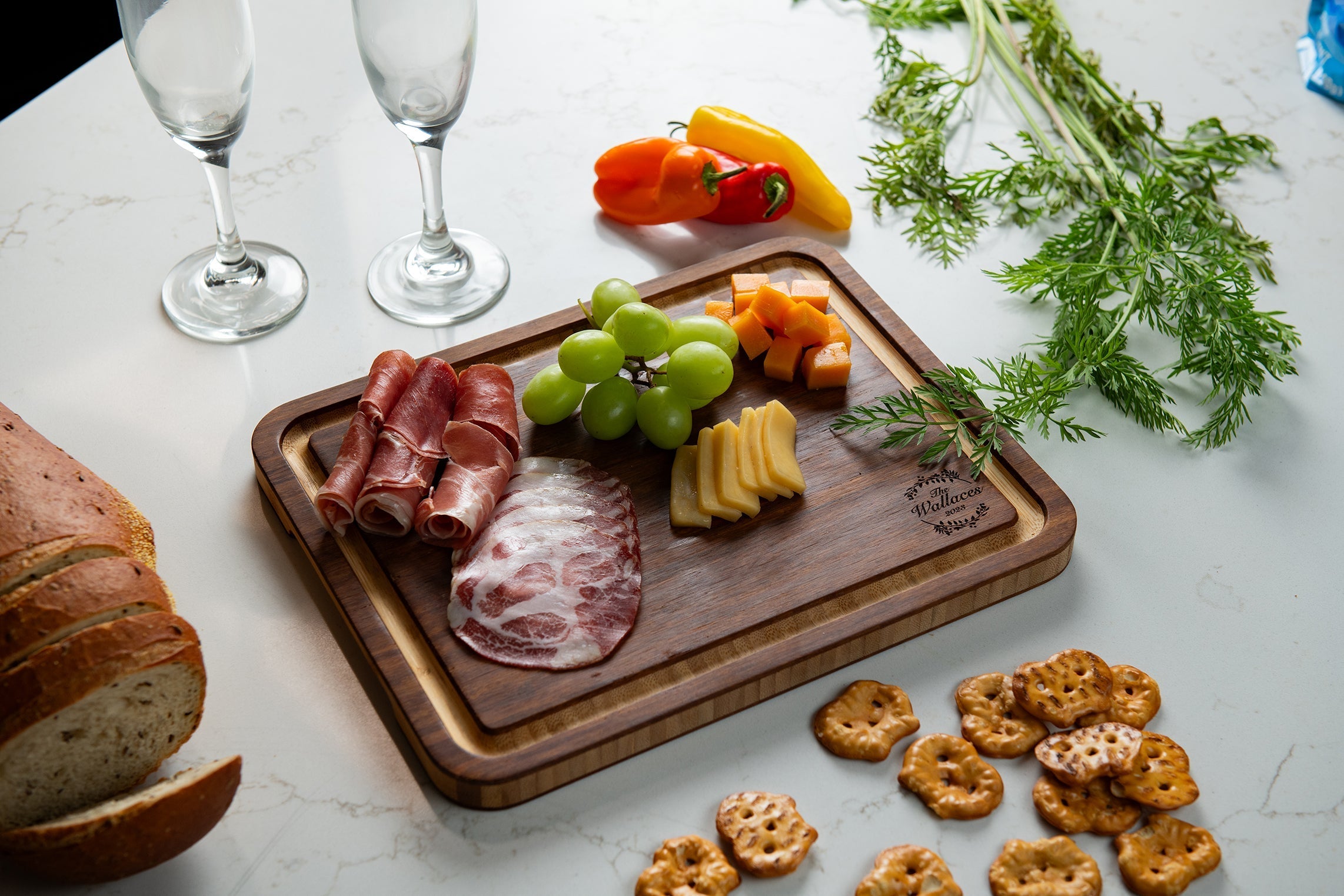 Personalized Wood Cutting Board With Juice Groove