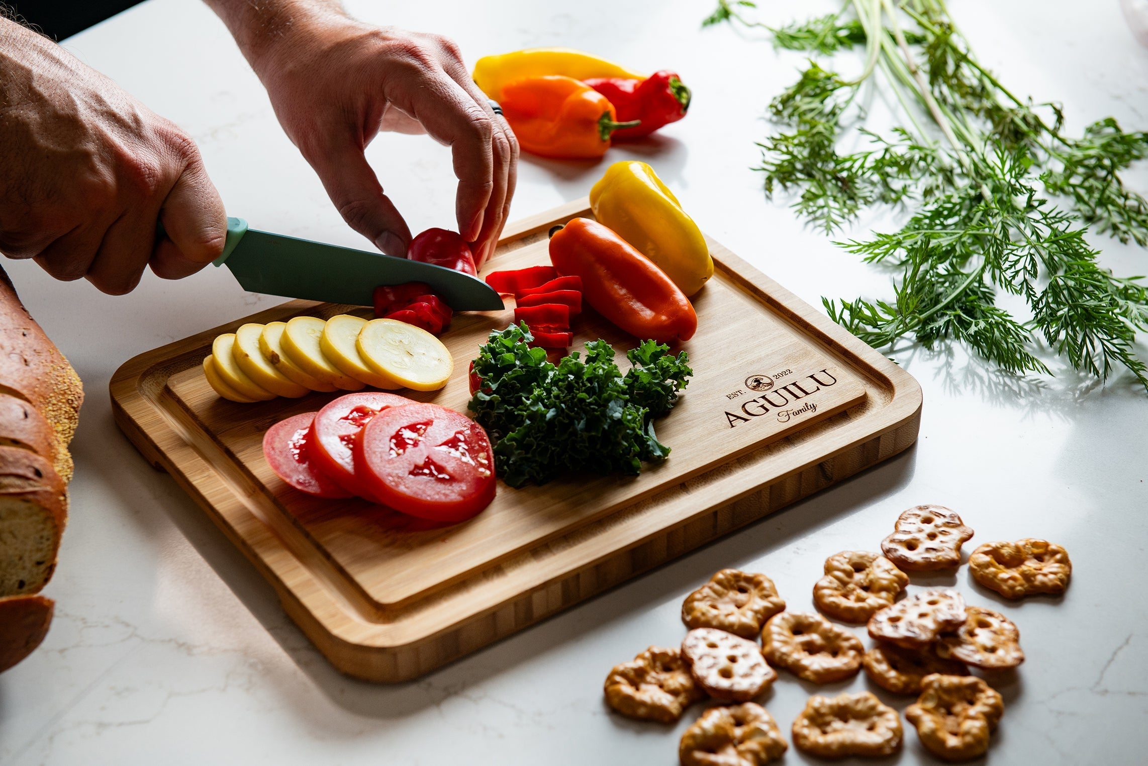 Personalized Wood Cutting Board With Juice Groove