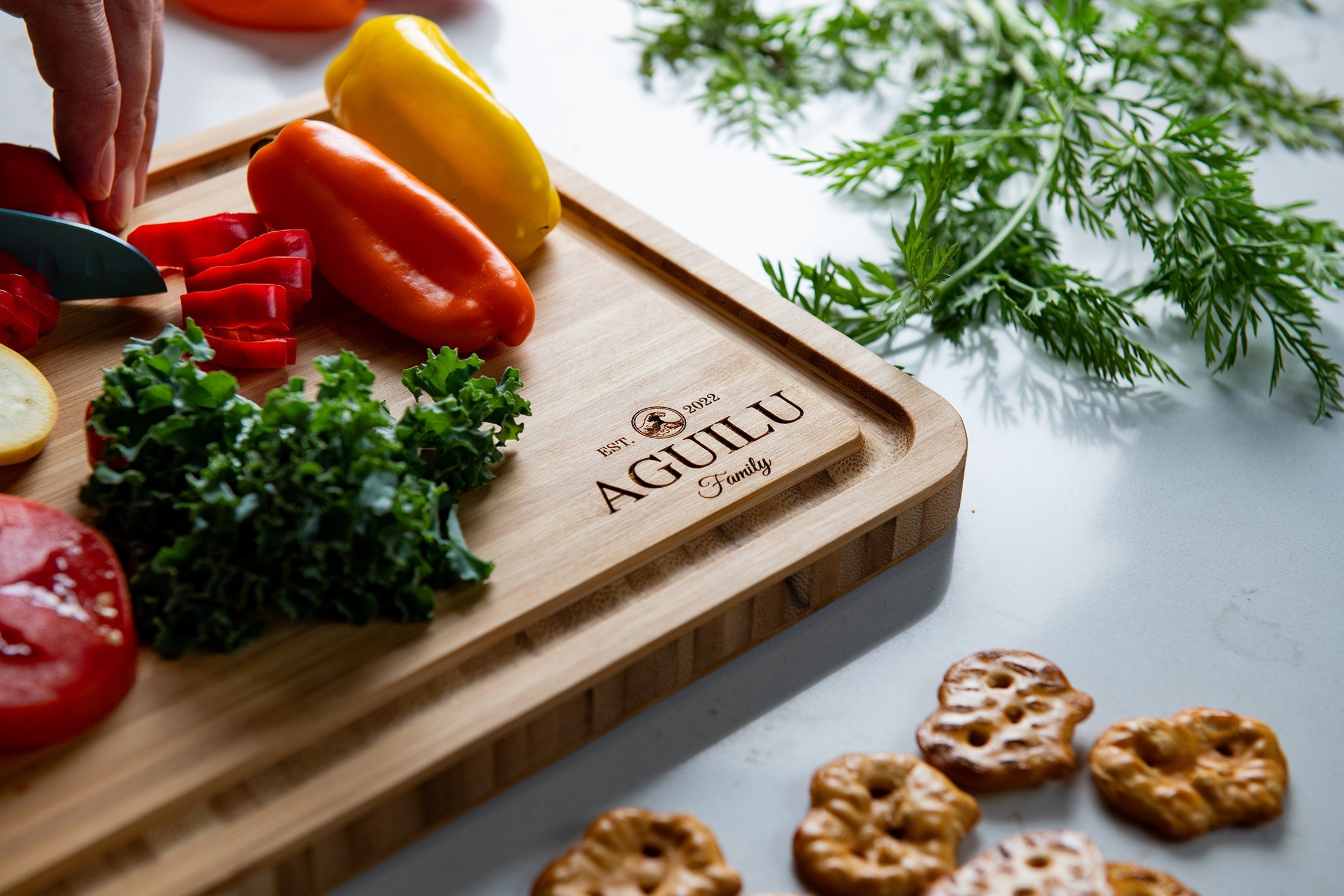 Personalized Wood Cutting Board With Juice Groove