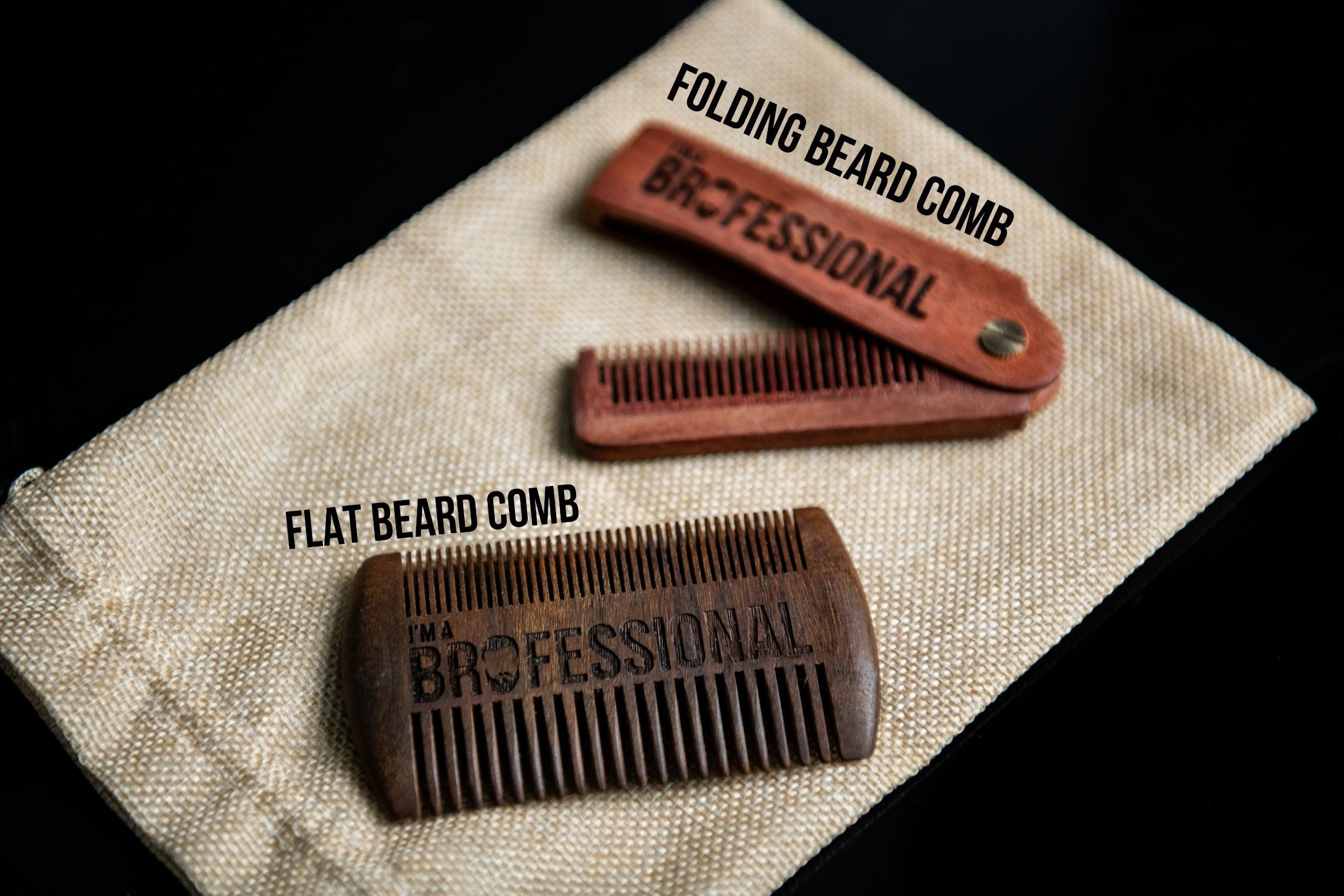 Personalized Beard Comb - Flat or Folding Design
