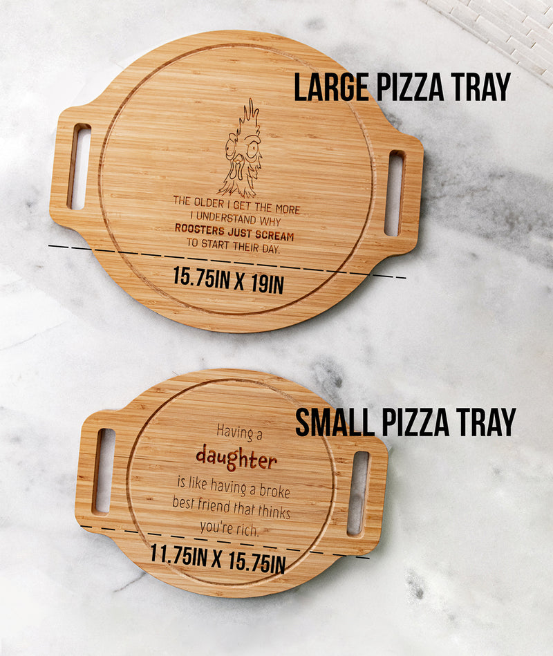Funny Custom Engraved Pizza Trays - 45 Phrase Optio