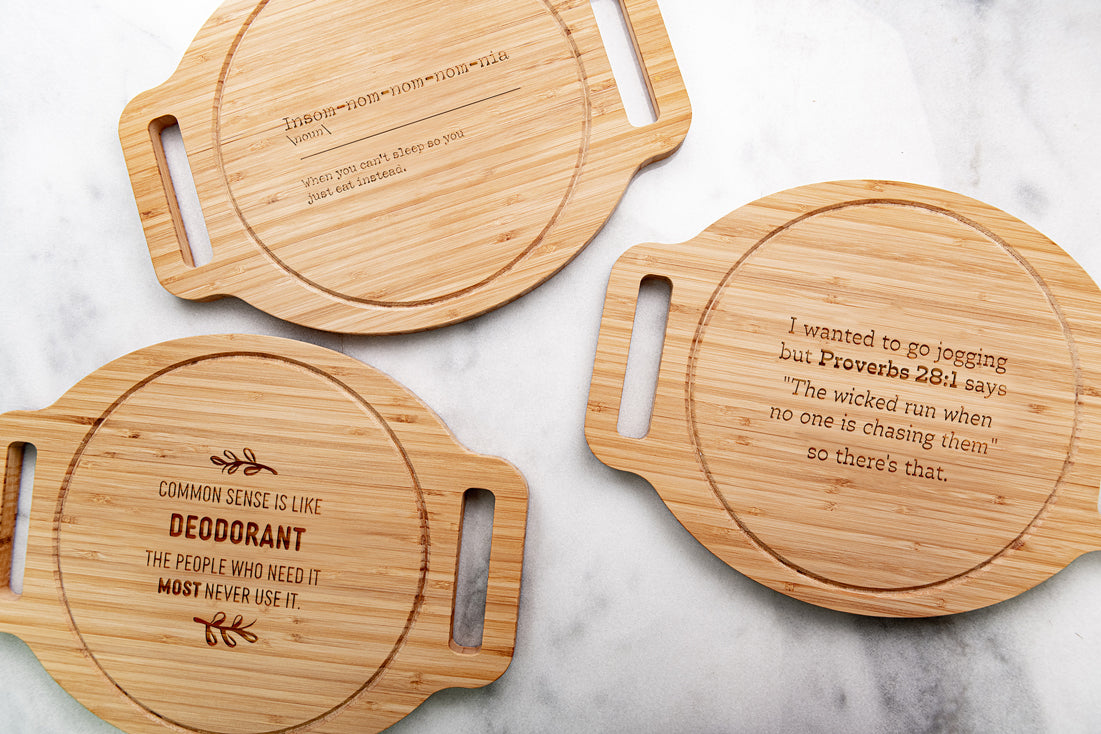 Funny Custom Engraved Pizza Trays - 45 Phrase Options