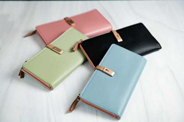 Pastel Vegan Leather Pocketbook Wallet
