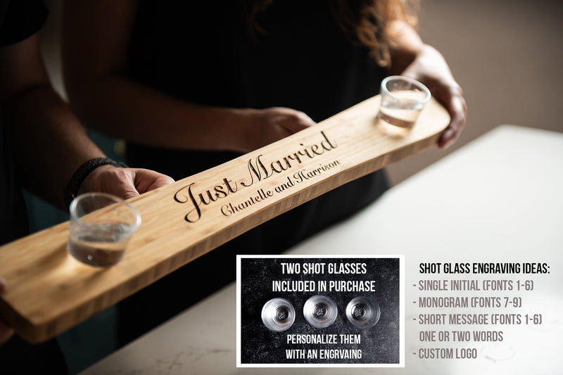 Personalized Wood Shot Plank, Ski Board For Shots, Two Person and Couples Shot Board