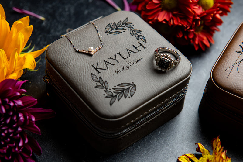 Personalized Jewelry Travel Case - Vegan Leather