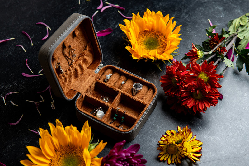 Personalized Jewelry Travel Case - Vegan Leather