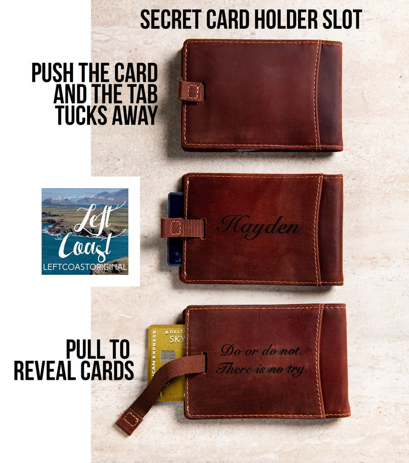 The Cedar Key Slim Concealed Pocket Distressed Leather Wallet