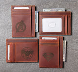 Hero Slim Leather Wallet Personalized With ID Window The Ocala by Left Coast Original