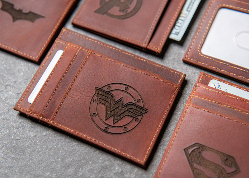Hero Slim Leather Wallet Personalized With ID Window The Ocala by Left Coast Original