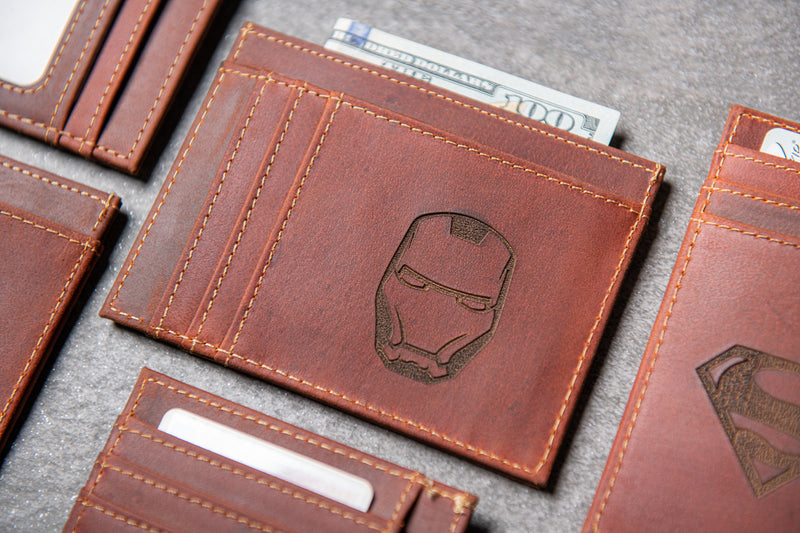 Hero Slim Leather Wallet Personalized With ID Window The Ocala by Left Coast Original