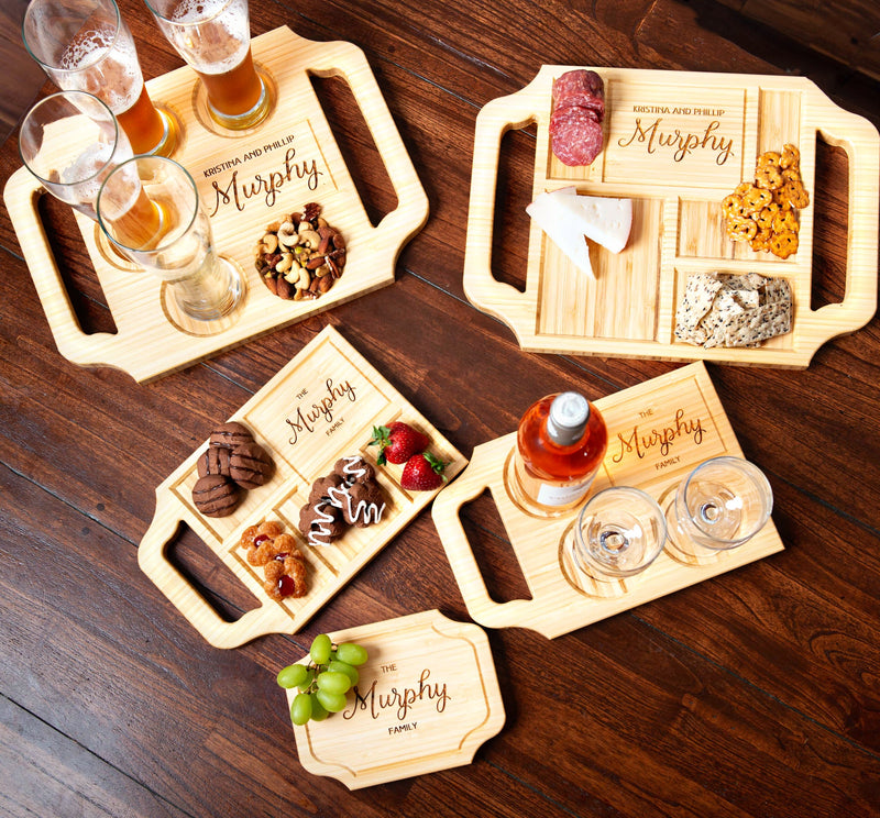 Charcuterie Boards & Drink Serving Trays Gift Set