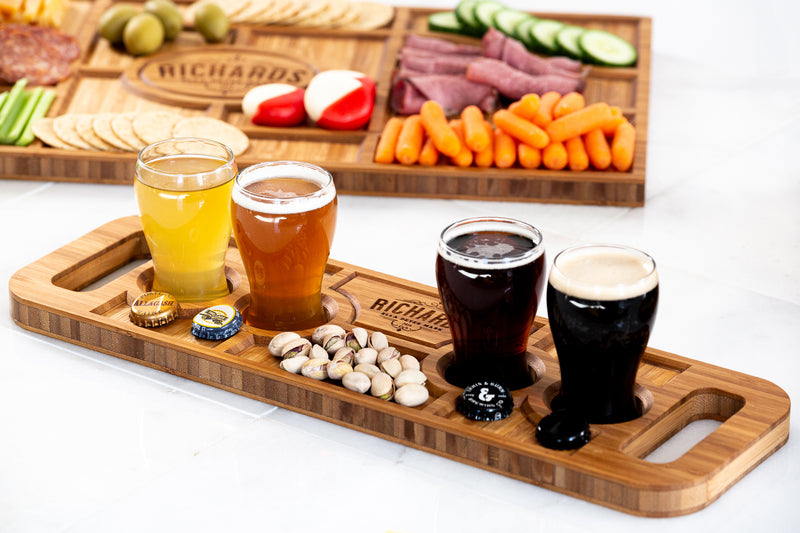 Personalized Beer Flights and Charcuterie Planks Gift Set