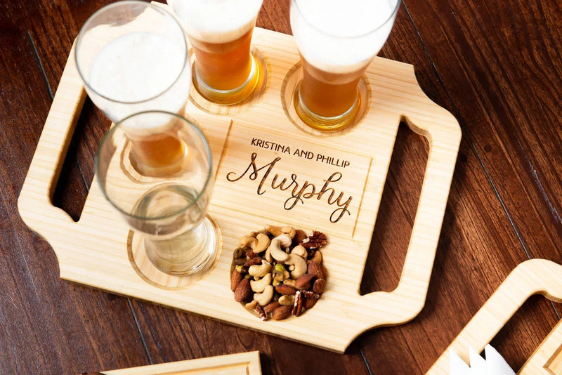 A custom wine board with family name engraving