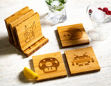 Gamer Inspired Coasters with Optional Coaster Holder