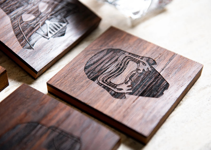 DE - Star Wars engraved leather coasters