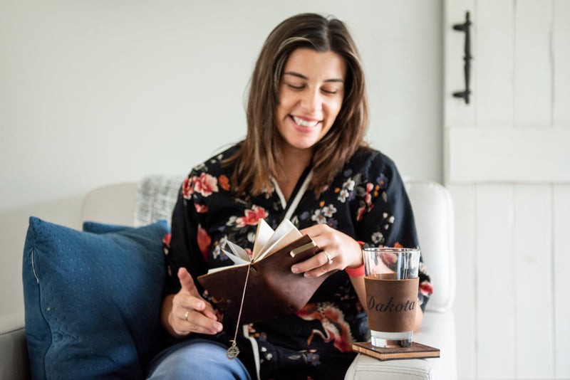 Personalized Leather Pint Sleeve Drink & Coffee Holder The Wynwood