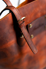The Destin Personalized Distressed Leather Tote