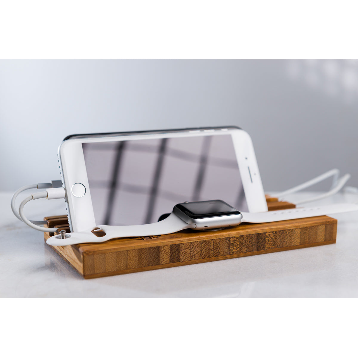 Personalized Double Slot Apple Watch iPhone Charging Dock