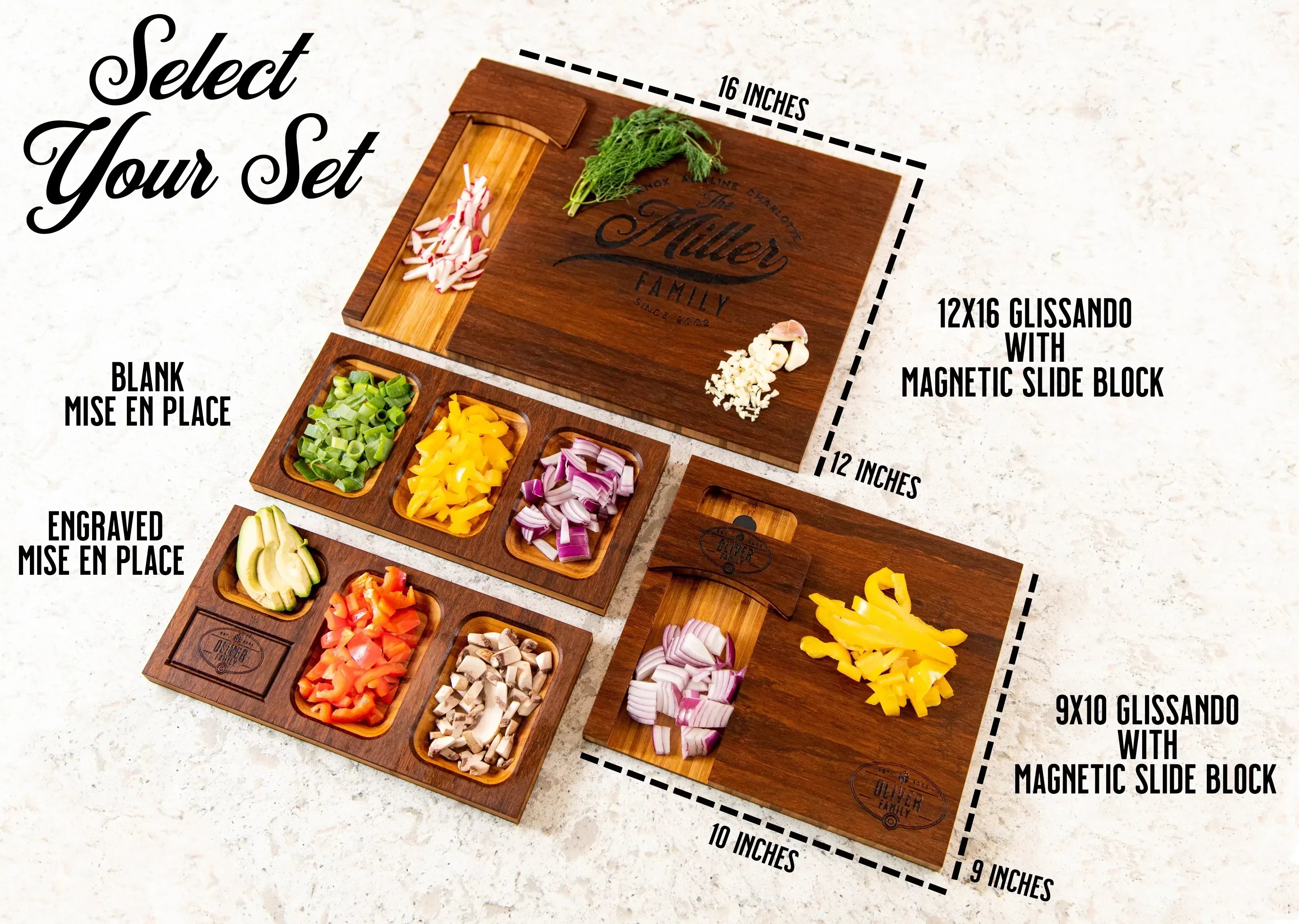 Personalized Mise En Place and Glissando Boards