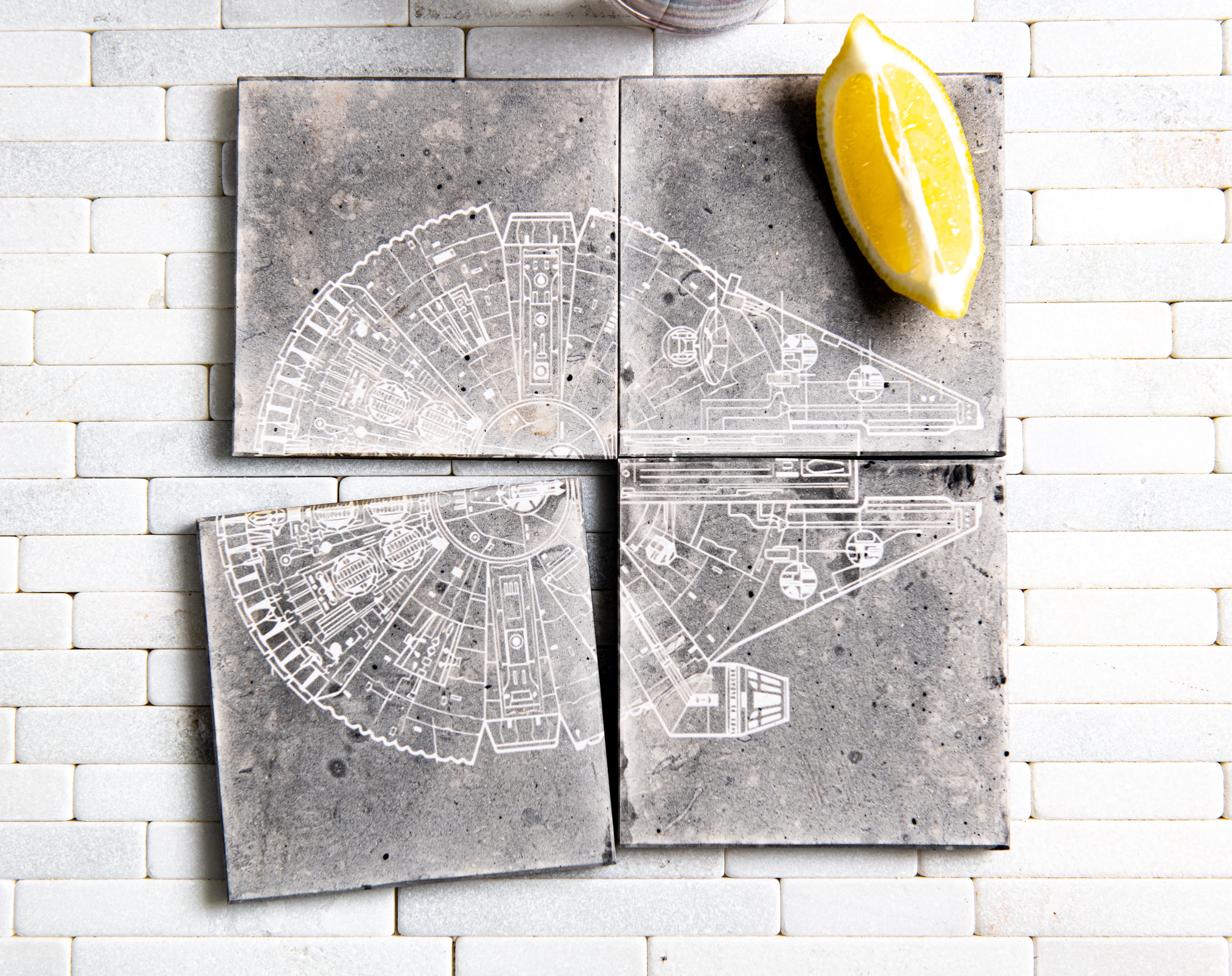 Star Wars Inspired Limestone Personalized Coaster Holder