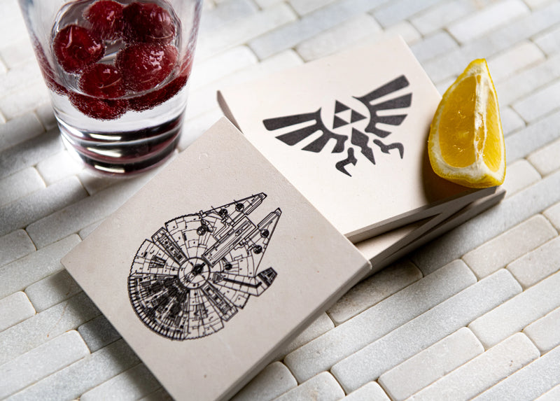 Star Wars Inspired Limestone Personalized Coaster Holder
