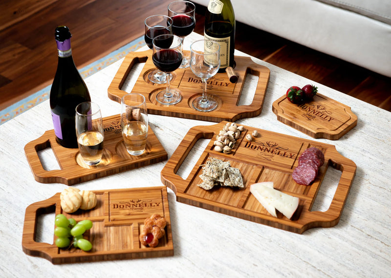 Charcuterie Boards & Drink Serving Trays Gift Set