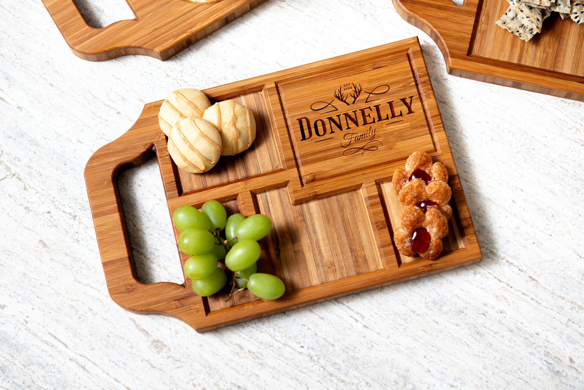 Charcuterie Board & Drink Serving Tray Gift Set