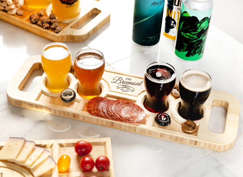 Personalized Beer Flight Trays & Gift Set