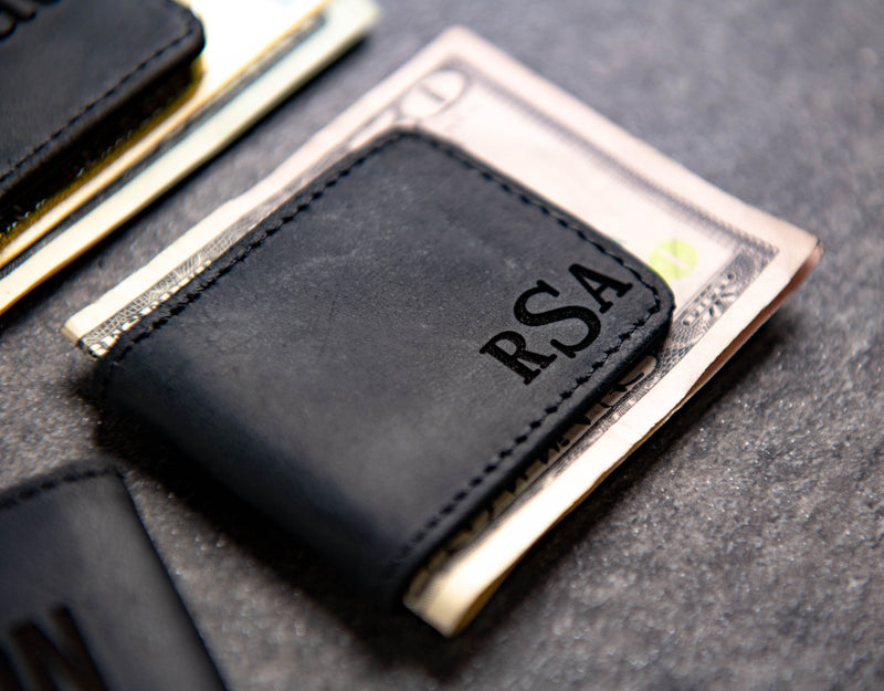 The Palm Beach Personalized Leather Magnetic Money Cash Clip