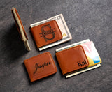 The Palm Beach Personalized Leather Magnetic Money Cash Clip