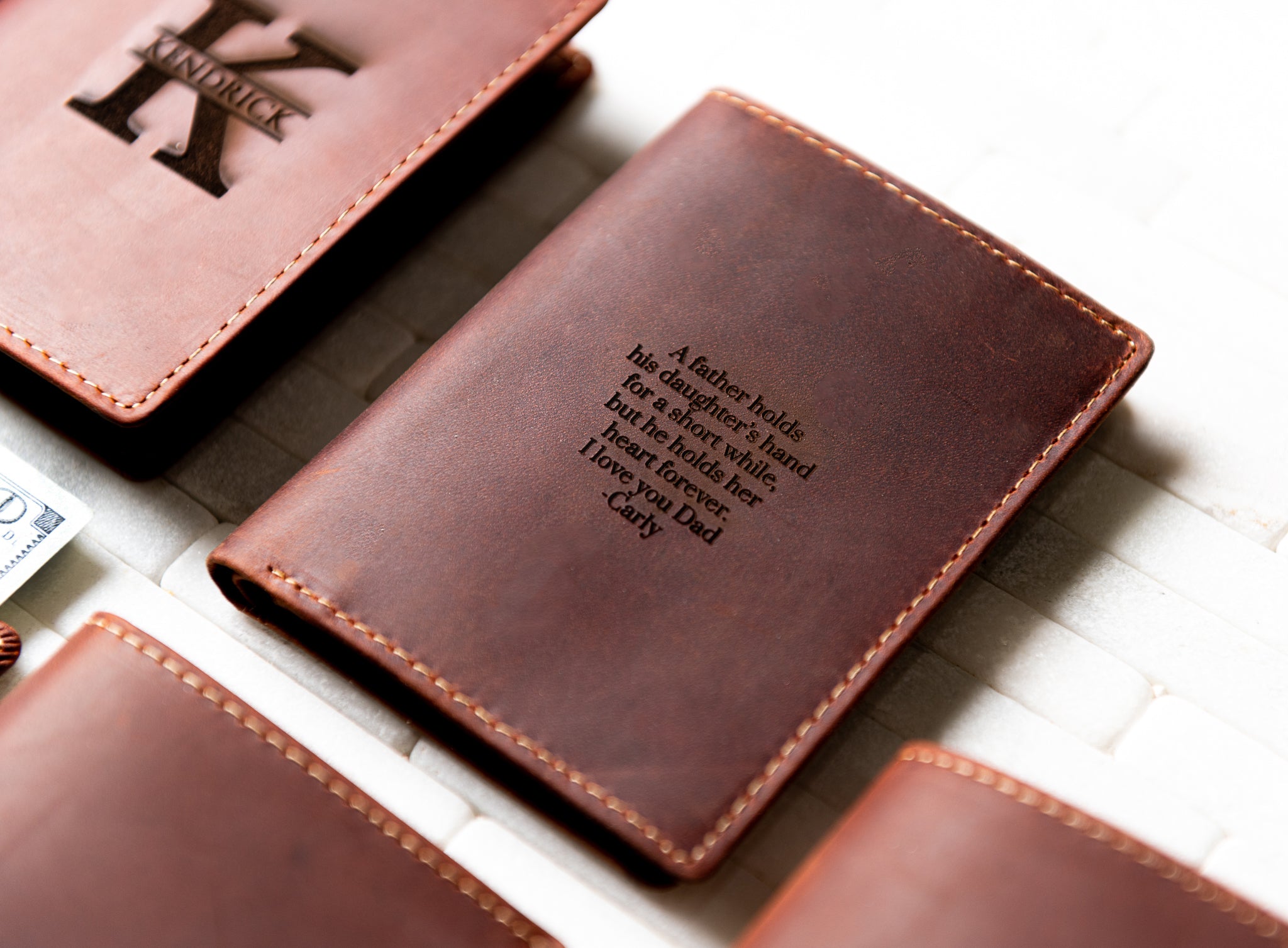 The Sarasota Personalized Leather Slim Bifold Wallet