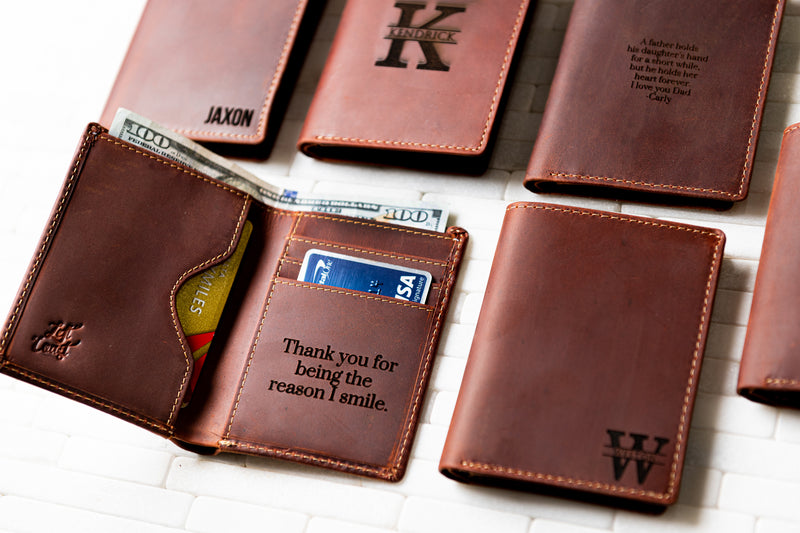 Bifold Leather Wallet, Mens Wallet, Small Wallet, Personalized