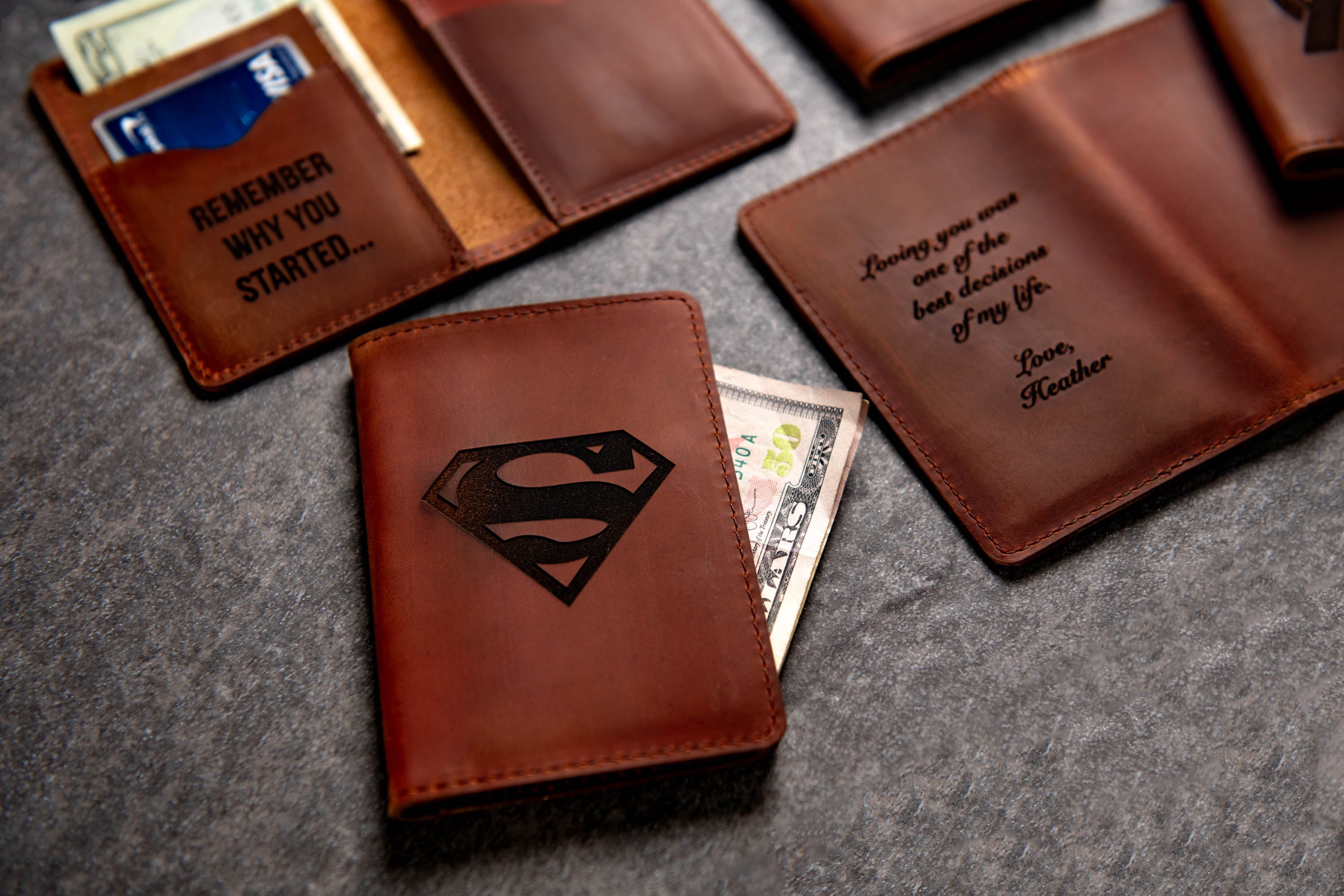 The St Pete Hero Inspired Slim Bifold Distressed Leather Wallet