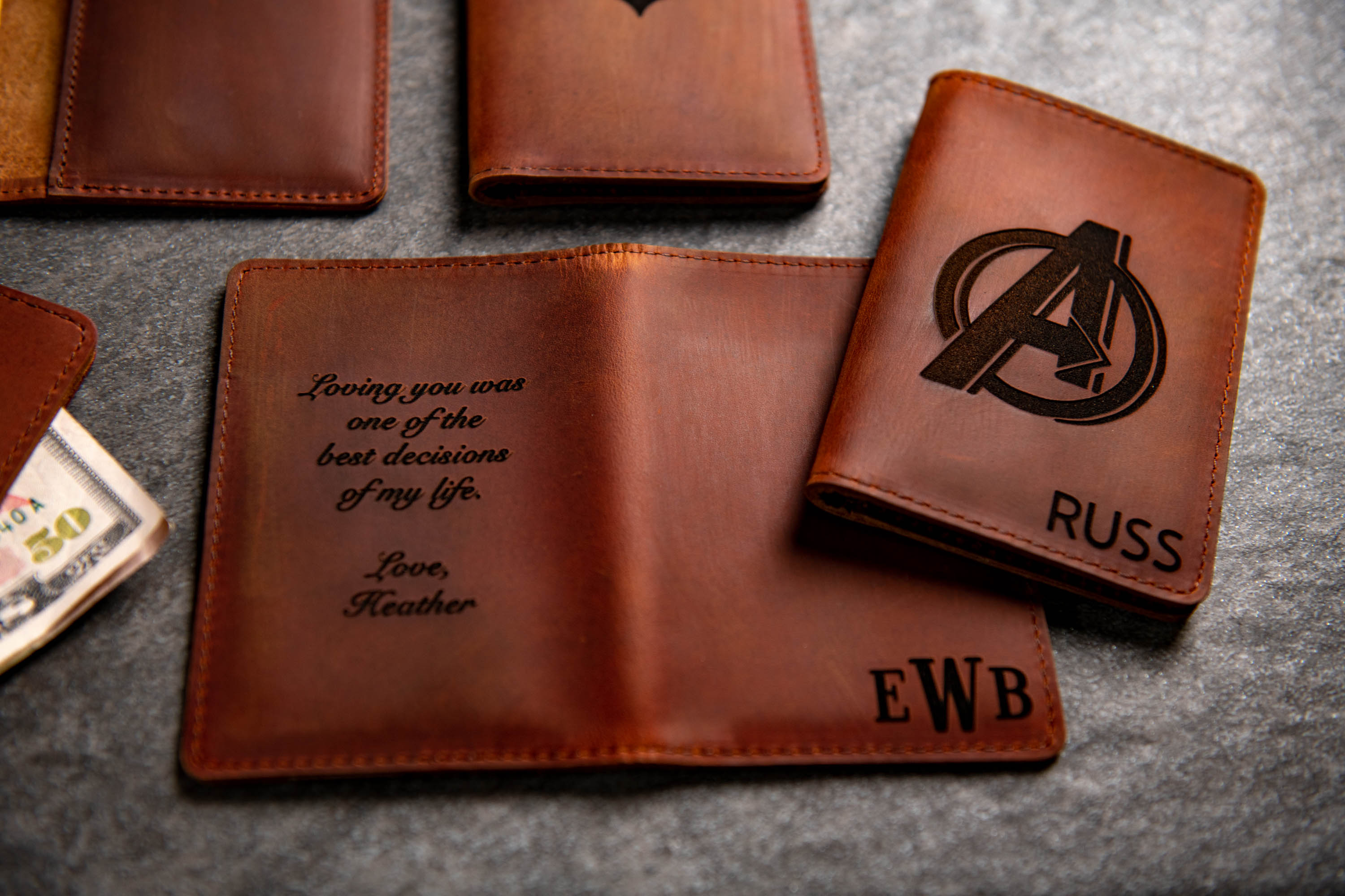 The St Pete Hero Inspired Slim Bifold Distressed Leather Wallet