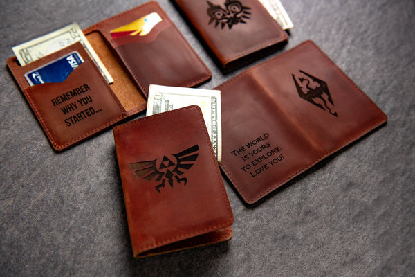 The St Pete Gamer Inspired Slim Bifold Distressed Leather Wallet