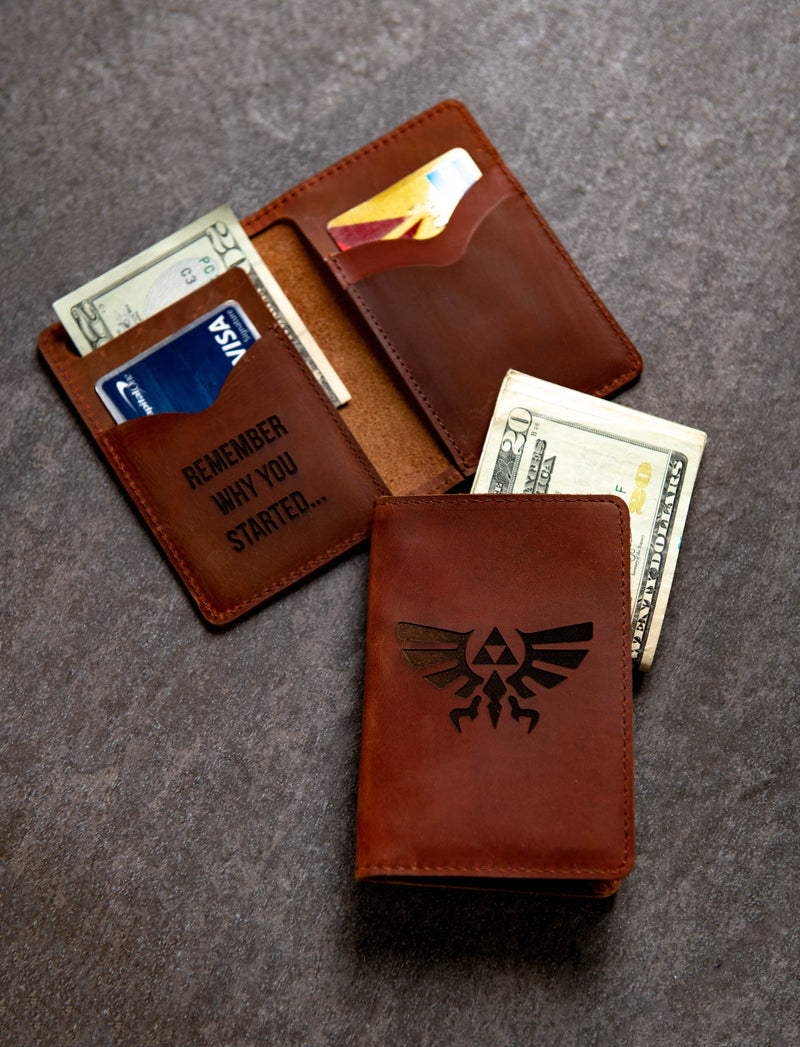 The St Pete Gamer Inspired Slim Bifold Distressed Leather Wallet