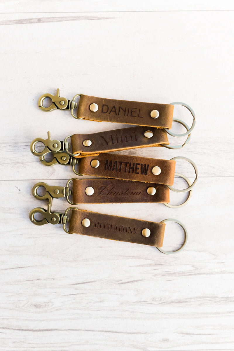 The St Augustine Personalized Leather Keychain