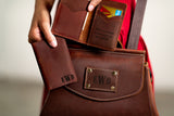 The Venice Personalized Convertible Leather Backpack