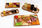 Personalized Beer Flights and Charcuterie Planks 4 Piece Gift Set