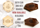 Personalized Hexagon and Sun Boards