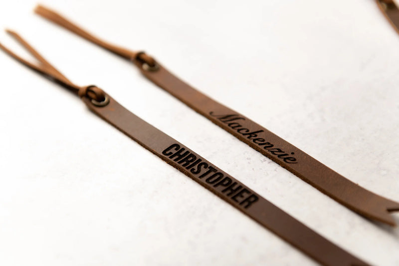 Personalized Leather Bookmark Engraved