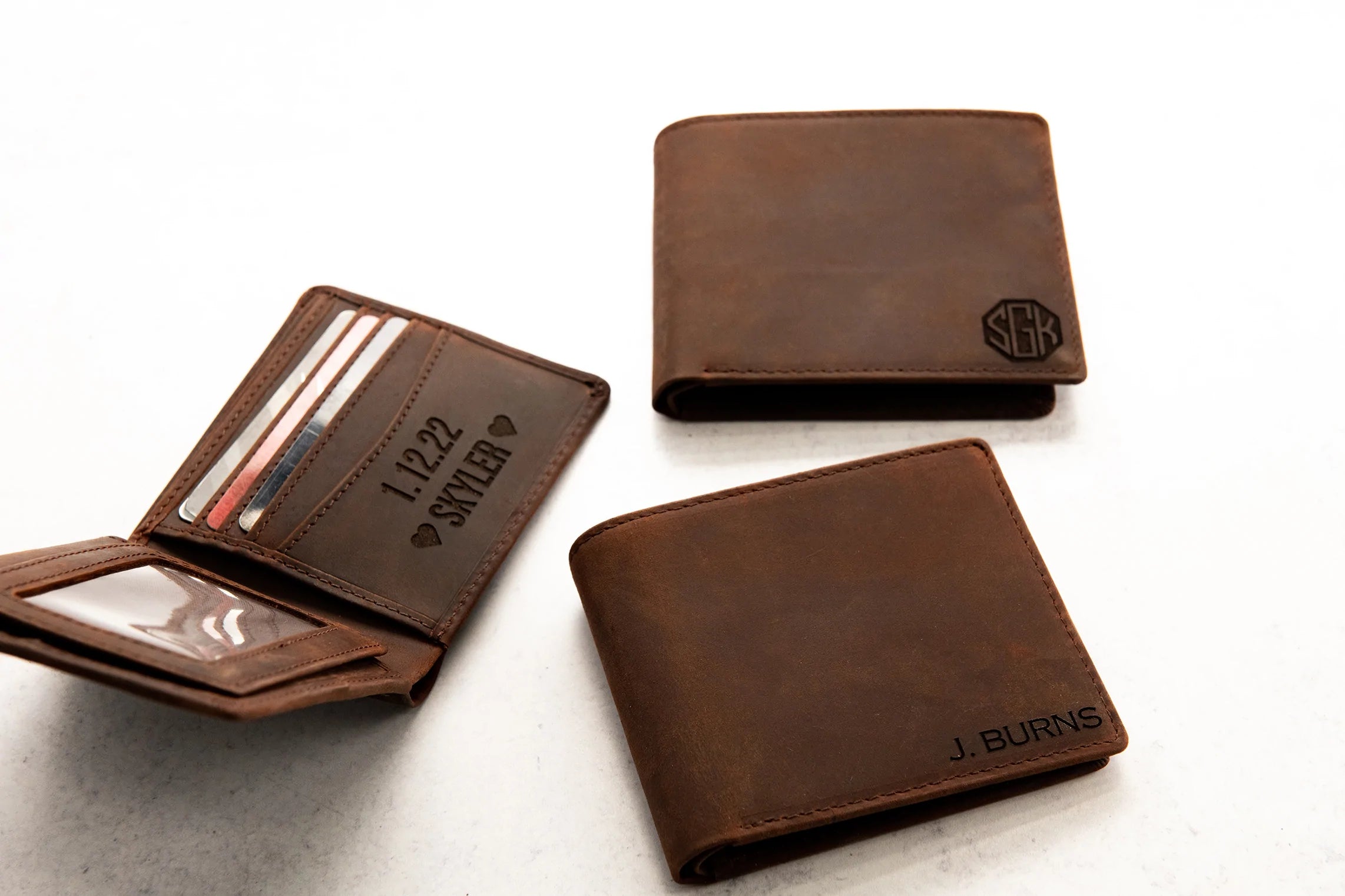 The Clearwater Personalized Leather Trifold RFID Blocking Wallet